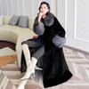 Europe and the United States popular high-end thickened long imitation mink coat light luxury lady style extended fur coat women