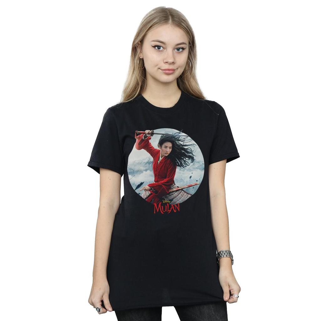 Disney Womens/Ladies Mulan Movie Sword Poster Cotton Boyfriend T-Shirt