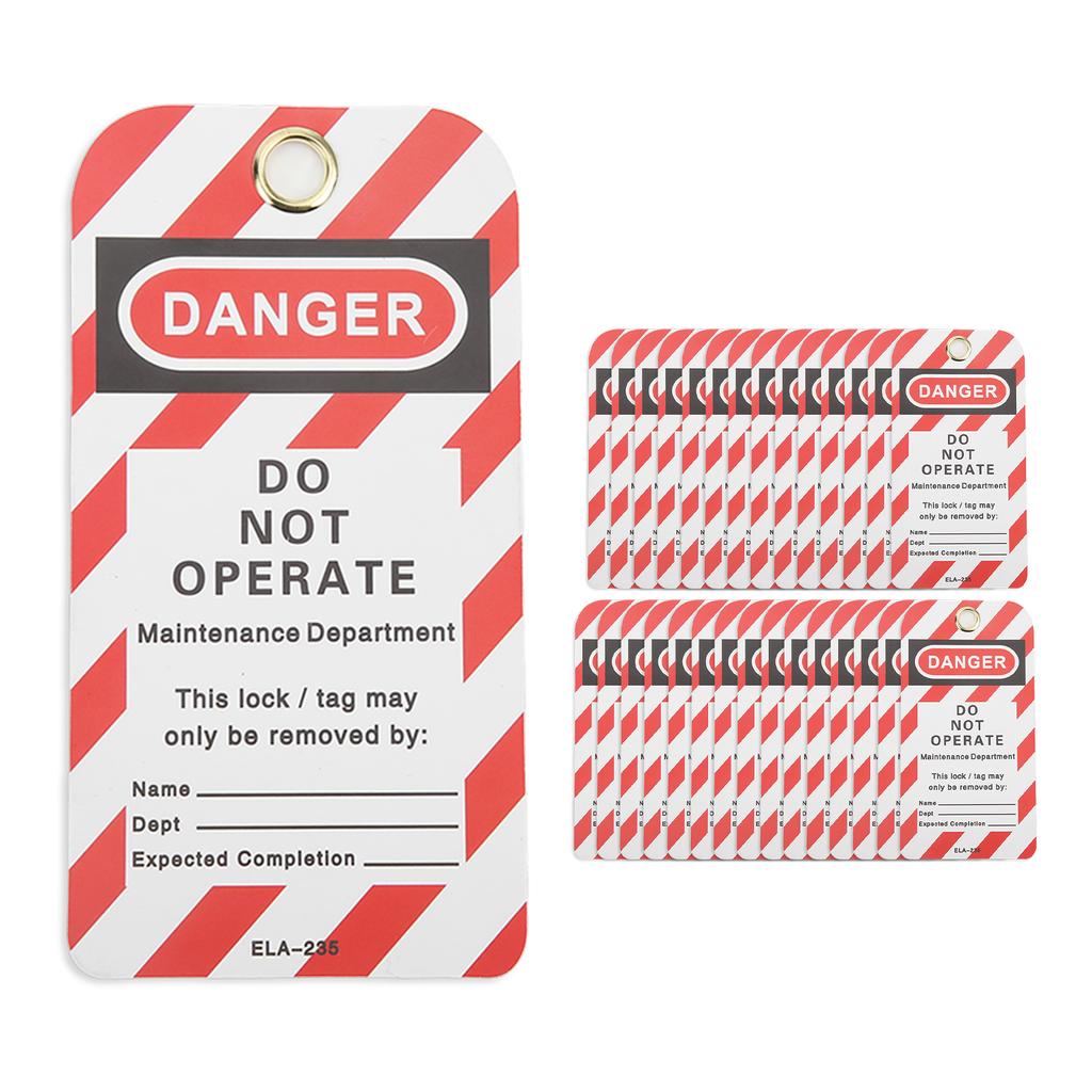 30PCS Lockout Tag Rewritable Danger Do Not Operate Safety Warning Reusable for Industry Chemistry