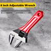 1 Pcs 6/8” Short Handle Adjustable Wrench Oversized Open Bathroom Wrench Mini Small Board Large-diameter Adjustable Short Handle