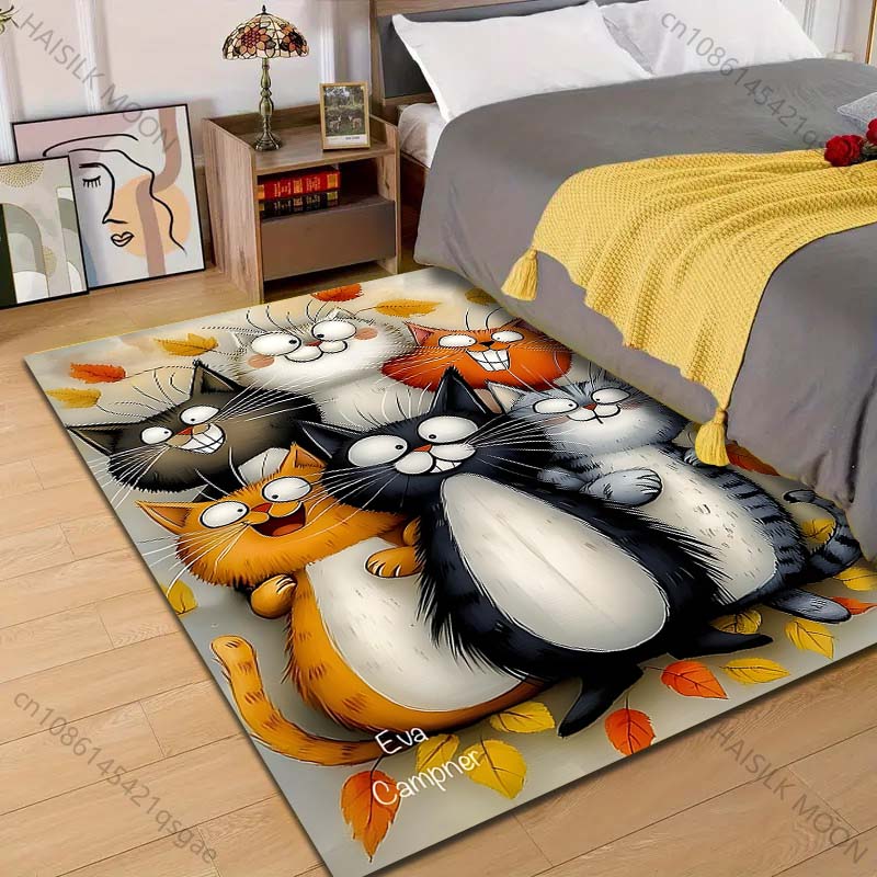 

Multiple sizes Six cute cartoon cats Carpet for Living Room Bedroom Sofa Home Decor Rus Non-slip Floor Mat Luxury Gift 40cm x 60cm