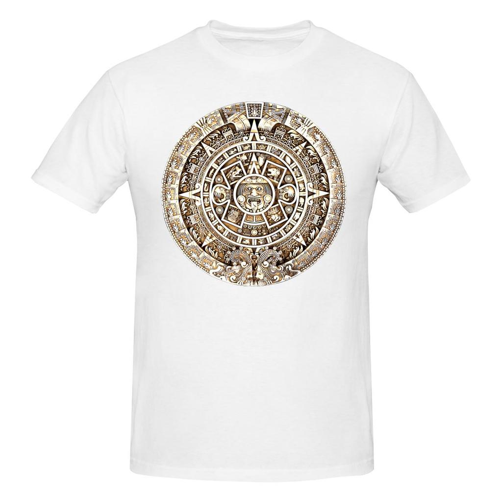 Aztec Calendar Flattering For All Body Types Tshirt Japanese Style Minimal Not Easy To Loosen Tee