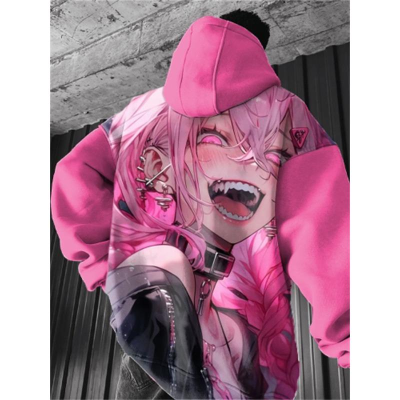 2024 Men's Hoodies Anime Character Sweatshirt 3D Sexy Girl Printed Men Women Hip Hop Tracksuit Pullover Harajuku Men Hoodie Coat