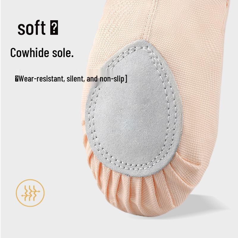Girls' Soft Sole Ballet Shoes – Women's Lace-Free Dance and Body Shaping Practice Footwear