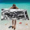 Custom Knight Beach Towel Personalized Name Medieval Armor Microfiber Bath Towels Soft Quick Dry Swimming Pool Lounger