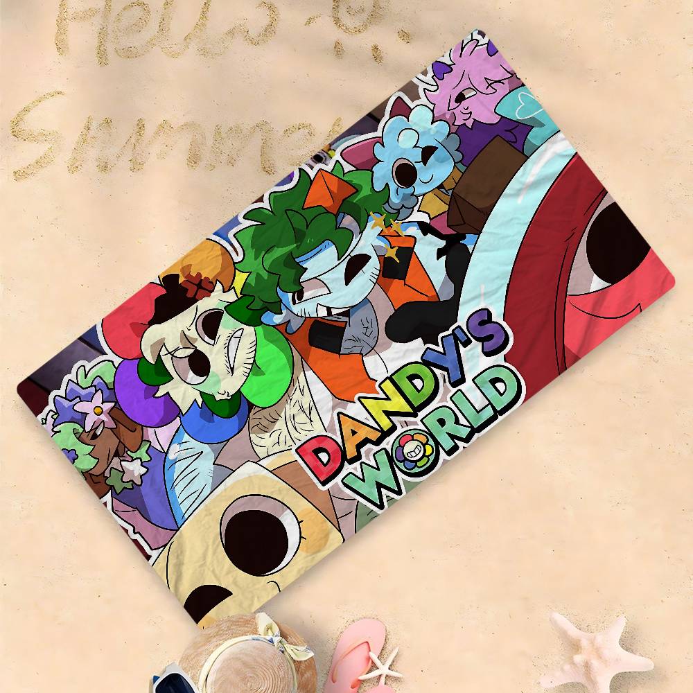 D-Dandys Worlds Cartoon Microfiber Blanket Quick Drying Beach Towels Oversized Printing Super Absorbent Pool Towel Blanket