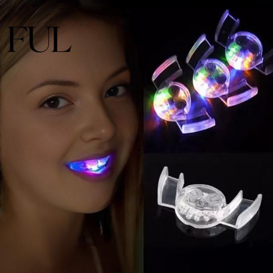 Funny Halloween Costume Accessories LED Light Up Mouth Guard, Flashing Glow Teeth Toy, for Rave Cosplay Party Glowing Braces, Novelty Prank