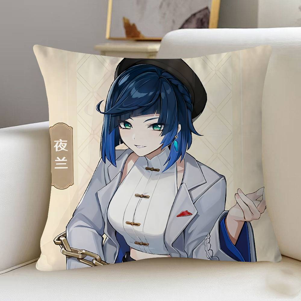 Yelan Anime Pillow Cover Design Cushion Cover Decor Holiday Decorati
