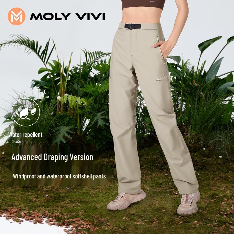 MOLY VIVI Women's Windproof Waterproof Soft Shell Hiking Ski Pants