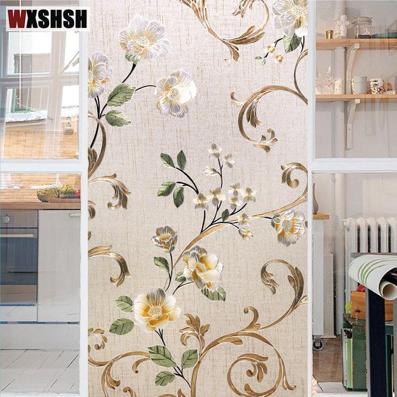 Window Privacy Film Frosted Glass Window Film Sun Blocking Window Film Non-Adhesive Heat Control Removable Window Stickers  Home