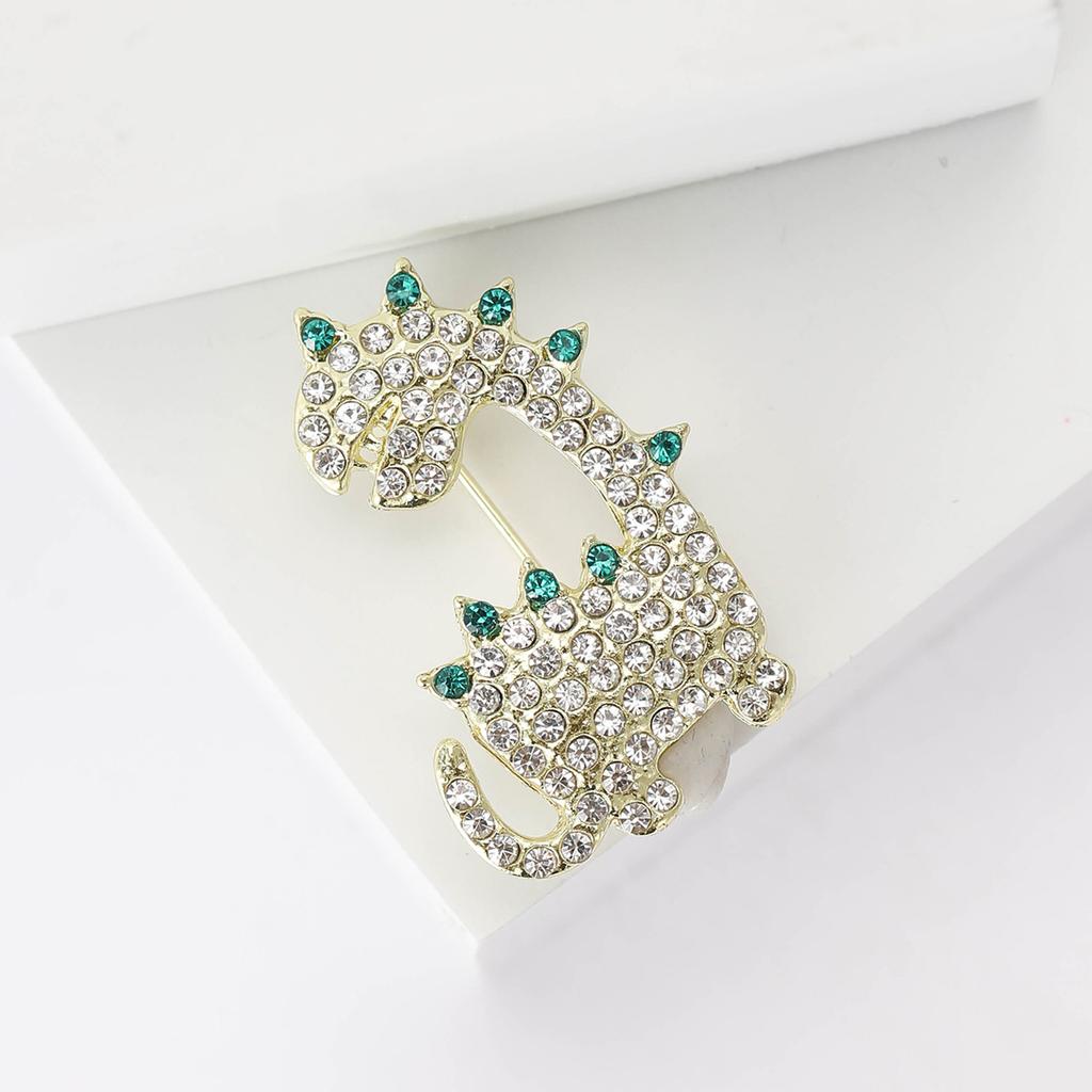 Retro Personalized Alloy Rhinestone Small Dinosaur Brooch Fashion Creative Men'S And Women'S Clothing Corsage Jewelry Pin
