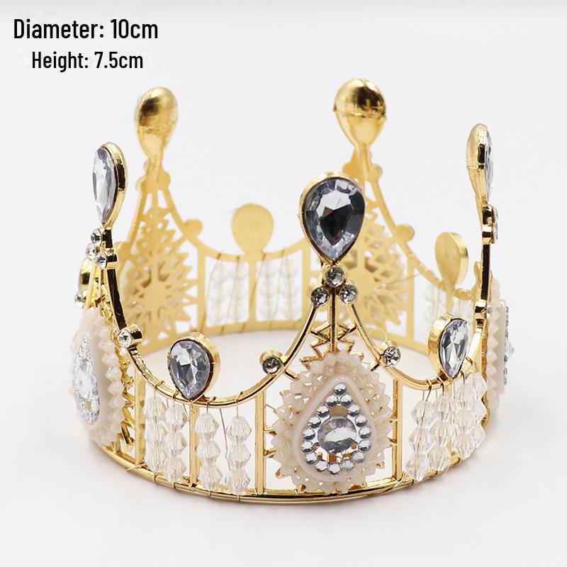 Queen Crown Cake Decoration with Lace, Pearls, and Baby's Breath for Birthdays