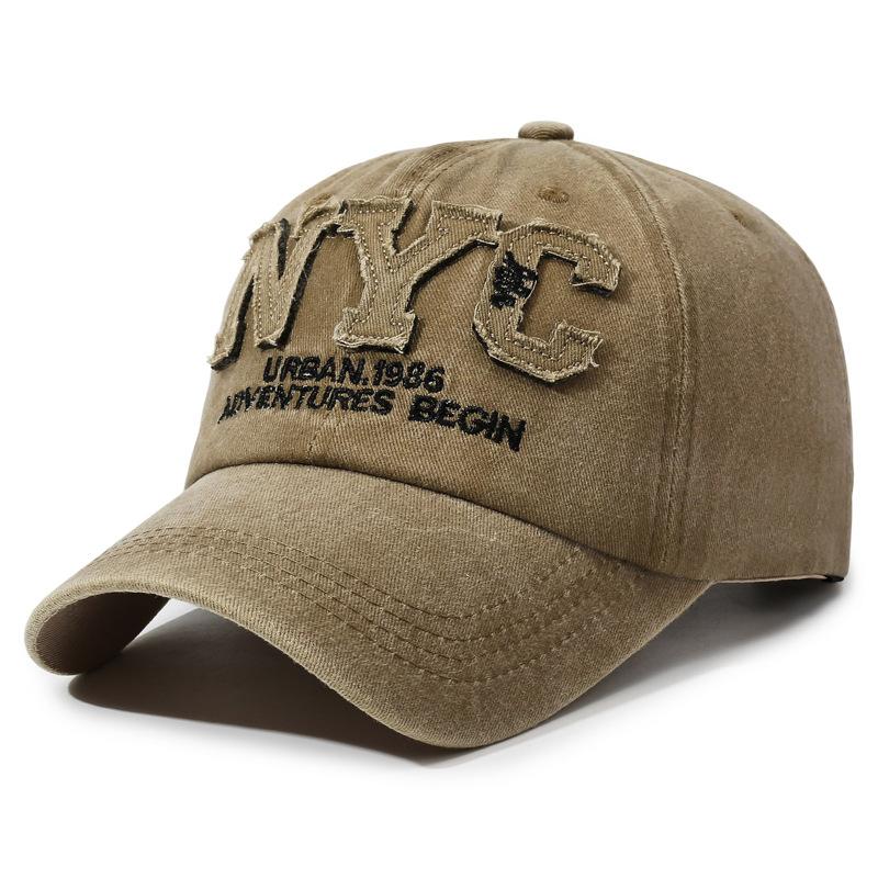 Retro Washed Baseball Cap, Letter Sticker Curved Brim Cap, Women'S Casual Personalized Sports Visor