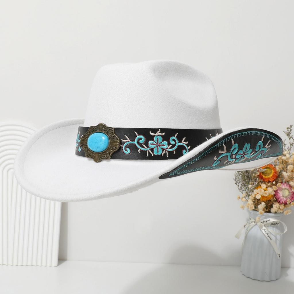 Solid color high-quality woolen hat ethnic style Tibetan men and women versatile travel sunshade top hat Western tide