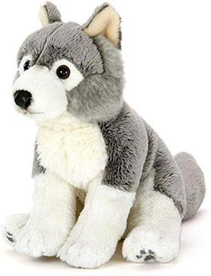 Buntes Wolf-Stofftier (BabyRealistische Tierfamilie) - Weiche Haptik, realistisch (Wolf Plüschtier) Tier Spielzeug Puppe Maskottchen Geburtstagsgeschenk (Zweimal