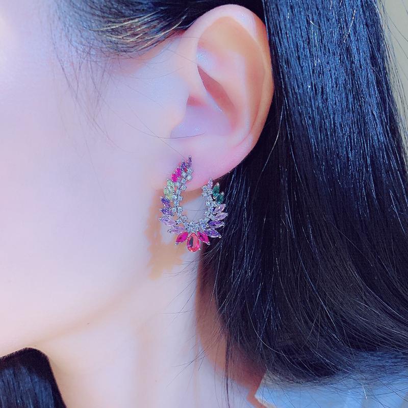 Xiaomi Huitan Aesthetic Geometric Women Stud Earrings for Wedding Engagement Trendy Accessories Inlaid Bright CZ Gentle Party Jewelry
