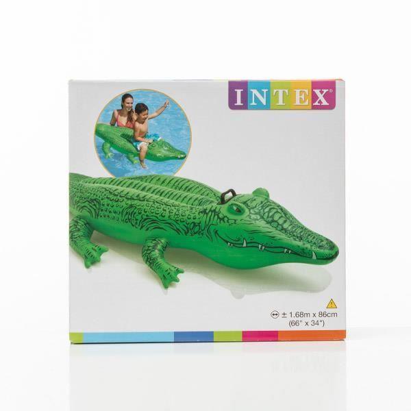 Crocodile Gonflable - INTEX - V0200217 - Vinyle - 2 Chambres D'air - 168 X 86 Cm