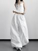Women's High-Waisted Wide-Leg Korean Style Spring Pants - White, Slimming, Casual Student Outfit (2026)