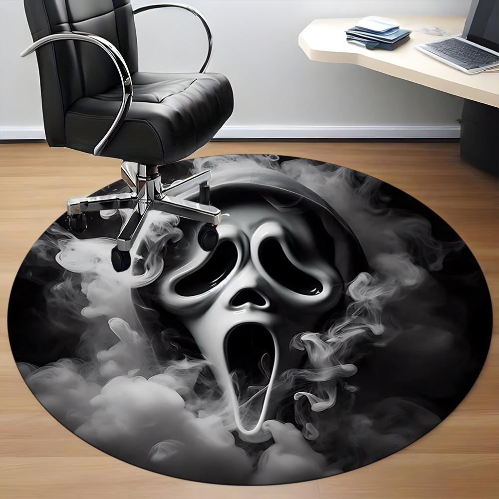 1PC Scream Office Round Rug, Non-slip, Soft and Durable Office Rug for Interior Decoration, Perfect for Office, Beautiful Decoration
