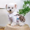 Pet Dog Shirtdress Tartan Dresses for Cat Elegant Dogs Dresses Puppy Clothes Cats Costume Four Season Party Clothing