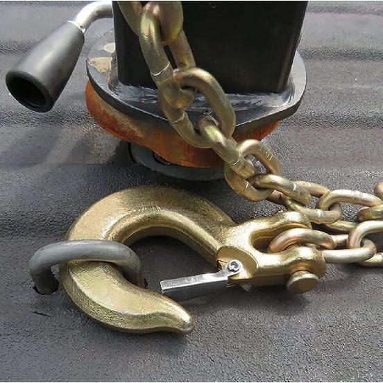 5/16 inch Clevis Slip Hook with Safety Latch, 5/16 g70 Chain Hook, 5/16 Safety Hook with Latch Forged G70 18,000 Lb Capacity for Trailer Truck