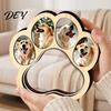 Pet Loss Memory Memorial Wooden Paw?Shaped Picture Frame, Keepsake Photo Frame with Fur Box Storage Compartment, Remembrance Tabletop Ornament
