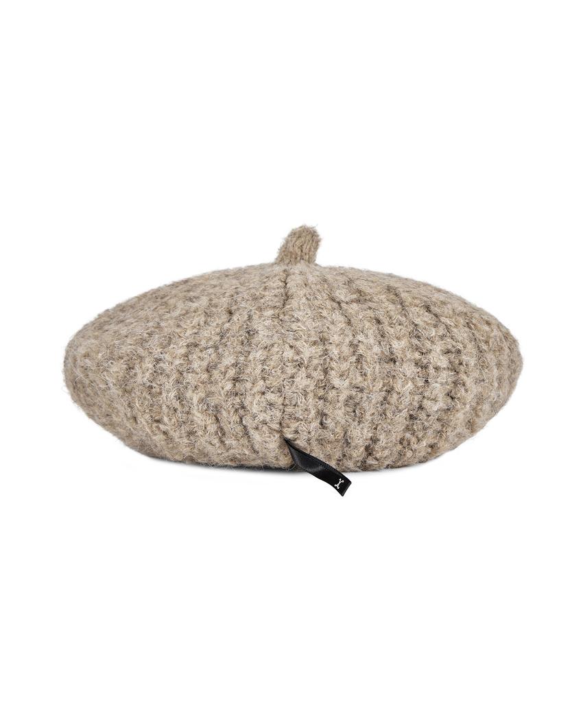 Bajal Safety Pin Knit Beret Dark Beige