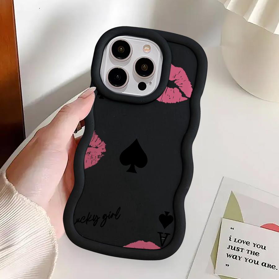 Amore-Love Pink Letter Case for iPhone 12 15 Plus 11 8 16 Pro Max XR 13 17 Air 14 Soft Phone Cover