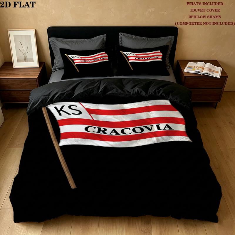 Ks Cracovia Pattern Bedding Uilt Set Uilt Cover Pillowcase Home Decoration Birthday Gift (1 * Duvet Cover + 2 * Pillowcase Without Core)