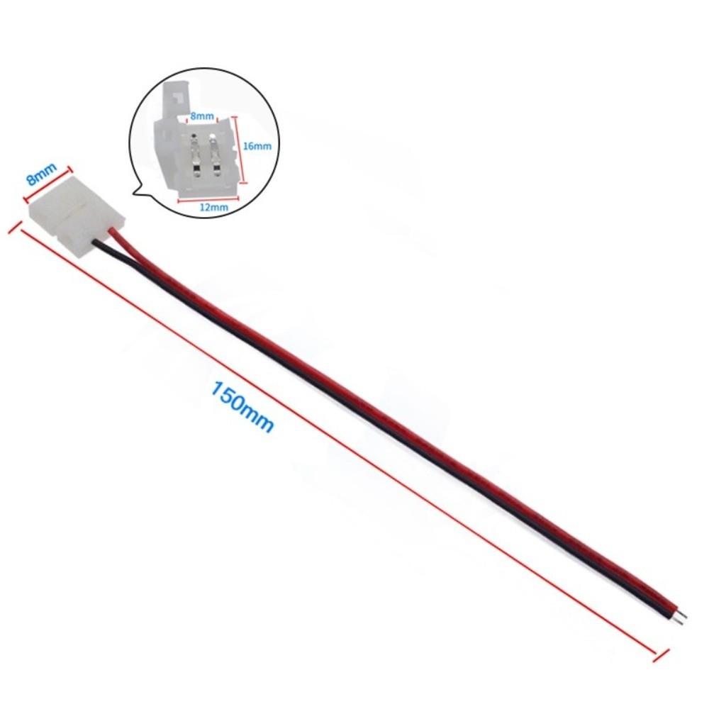 Lötfreier 2-Pin LED-Streifenverbinder 8mm 10mm Einzelkopf Lötloser LED-Streifenadapter Schnelle Verbindung Stromkabelverbinder