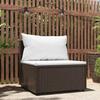 Vidaxl Modular Sofa Middle Section with Cushions, Brown, Poly Rattan