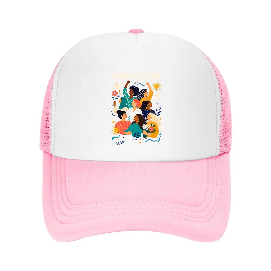 Inclusive Women Unity Celebration Po Mesh Baseball Cap Casual Hat Outdoor  For Womens Unisex FeUnisex