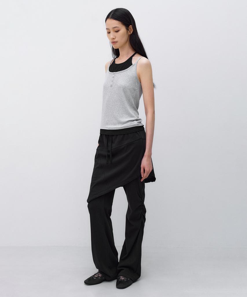 INSILENCE WOMEN Double Layered Cotton Pants Black