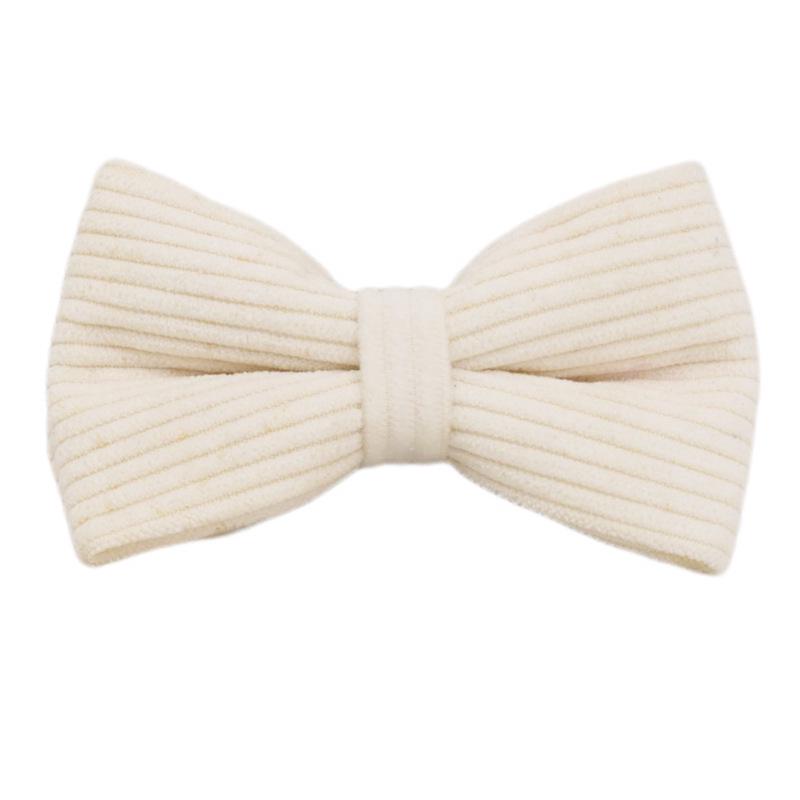 White Velvet Corduroy Dog Collar and Leash Set for Outdoors XS