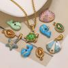  3pcs Stainless Steel Ocean Series Oil Drop Pendant DIY Handmade Jewelry Bracelet Necklace Accessories Wholesale