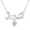 925 Sterling Silver AAA Zircon Heart-shaped Love Necklace Wedding Charm Jewelry