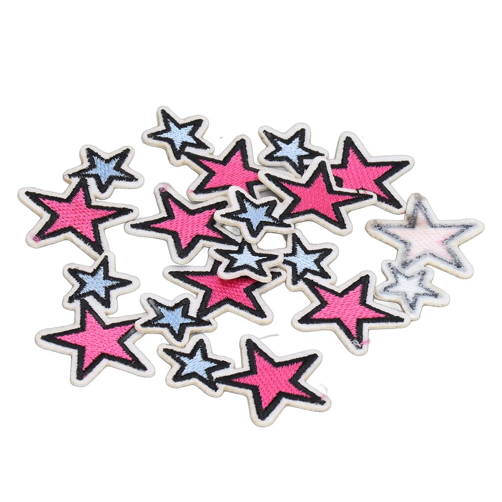 10Pcs Embroidered Patches Star Shape Covering Breakages Stains Iron On Patches for DIY Clothing