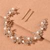 Pearl Rhinestone Women Headband Women Bride Tiara Headband Hair Jewelry Silver Color Hairband Flower Wedding Hair Accessories
