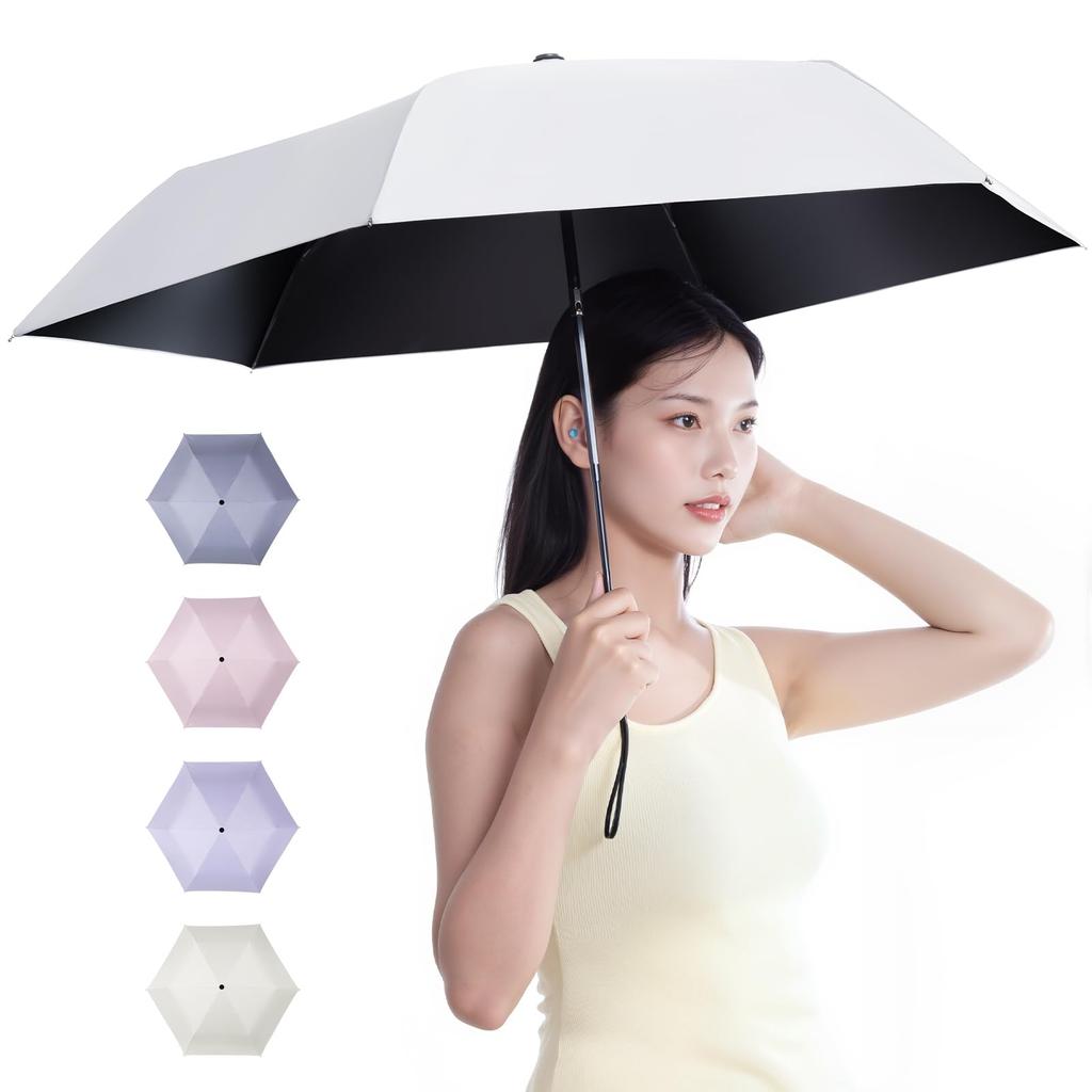 Parasol Folding UV Protection Fully Heat Auto Prevention Safety Sun Heat Stroke Gentle Skin For Storage Pouch Present Umbrella, 100%, Blackout,