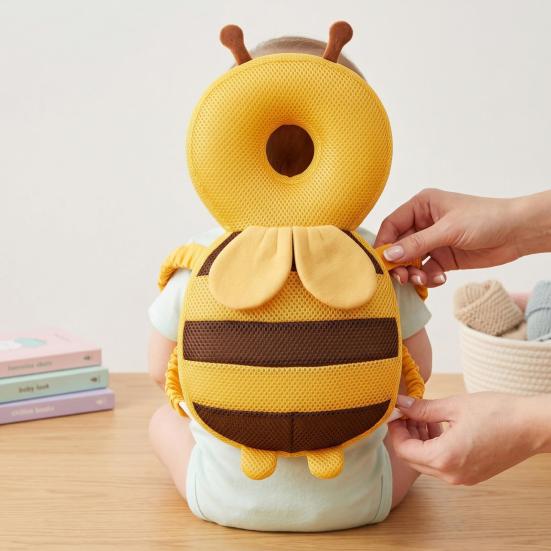 Baby Head Protector Backpack, Cute Animal Soft Cushion Prevents Babies Backward Fall, Breathable Stuffed Backpack Pad for Toddlers Head Protection