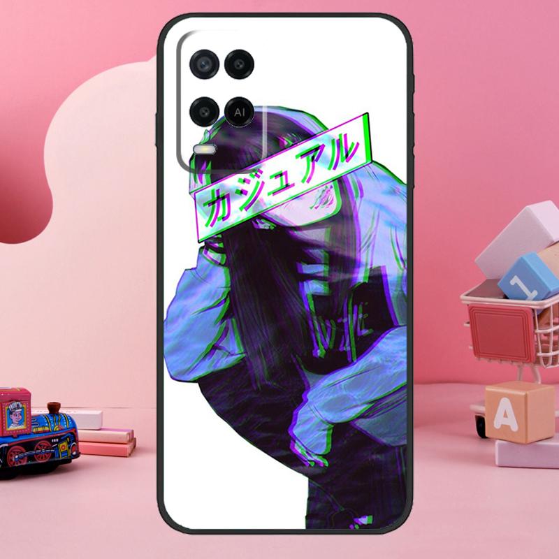 Sad Anime Aesthetic Senpai Case For Oppo A74 A94 A54 A17 A57 A77 A76 A16 A96 A18 A60 A80 A40 A38 A58 A78 A98 A15 A5 Pro
