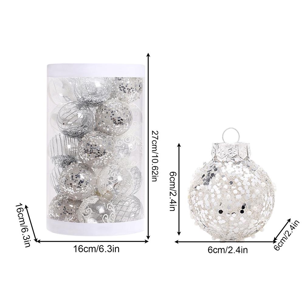 Christmas Balls 2.4 Inch Baubles Pendants 25 Piece Kit Shatterproof Christmas Ornaments Set For Tree Wedding Engagement Holiday