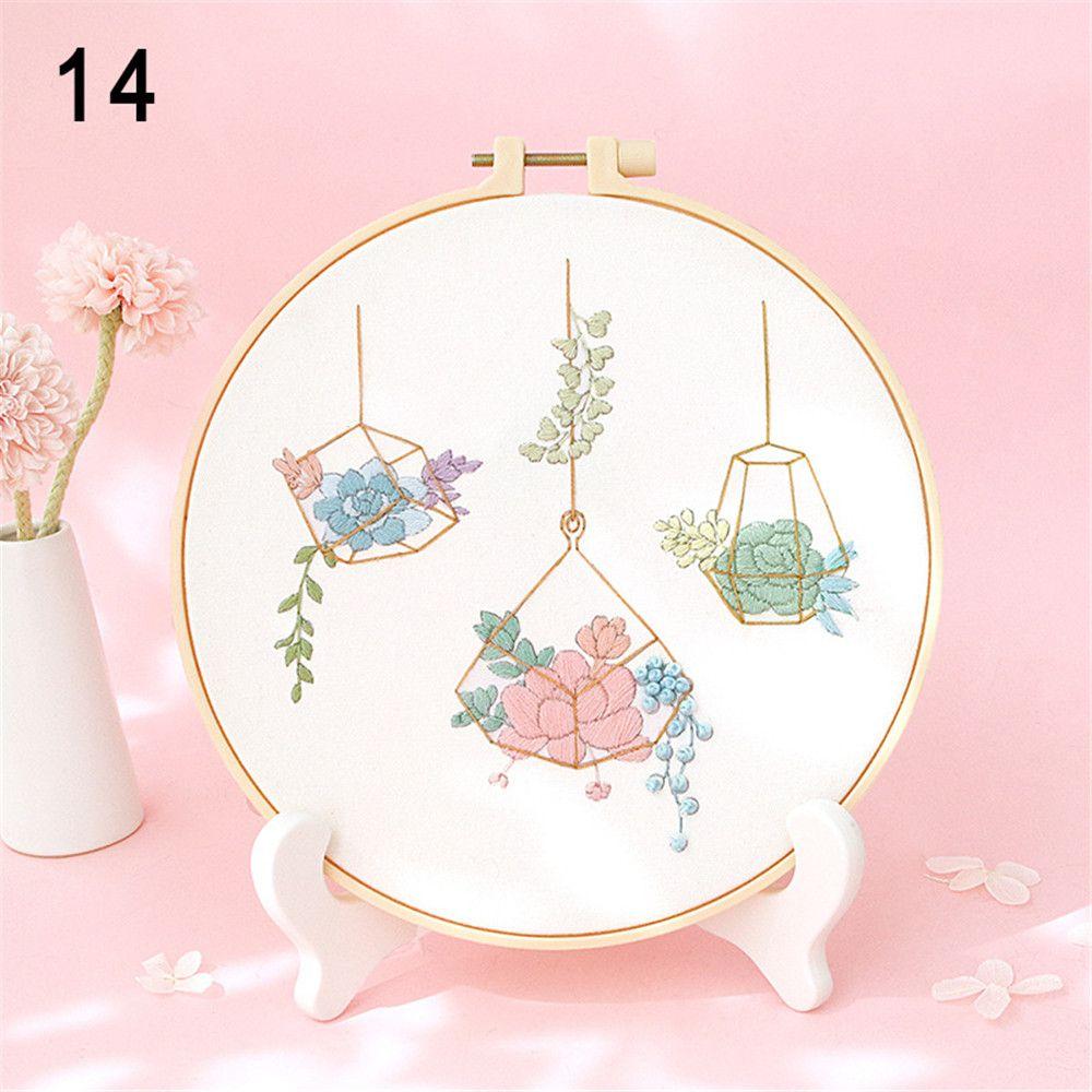 Crafts Handmade Painting Flowers Plants Pattern Cross Stitch DIY Embroidery Embroidery Starter Kit