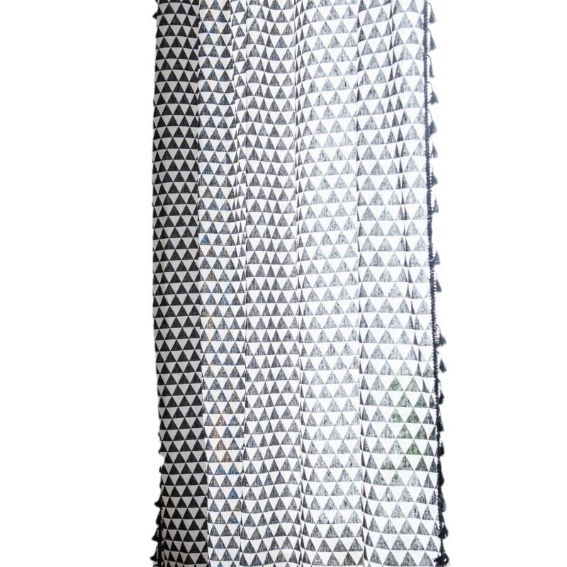 American Vintage Style Printed Curtains With Tassels Semi-Sheer Privacy Drapes Bedroom Living Room Door Decor