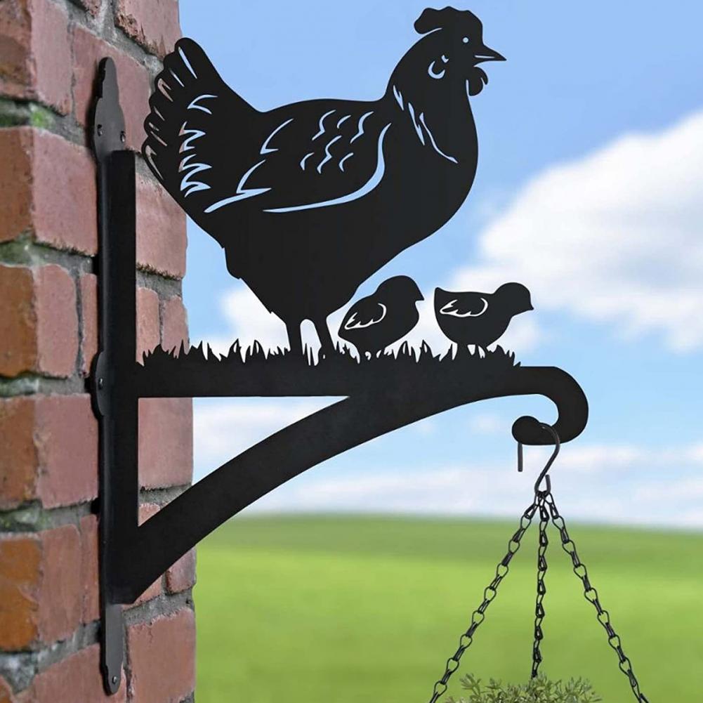 Metal Wall Hook Coated Plant Hanger Animal Silhouette Hook Anti-Rust Bracket For Hanging Plants Outdoors Bird Feeder Lanterns