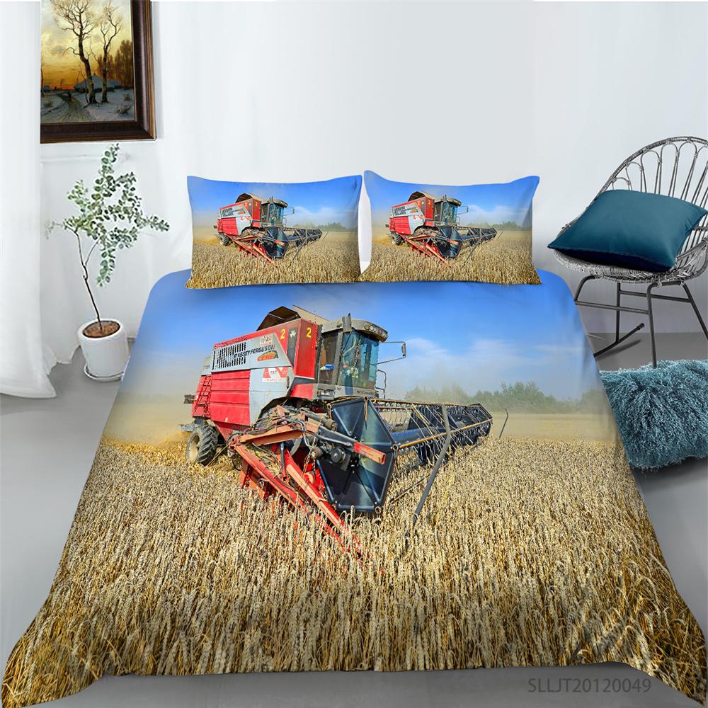 2023 New Style 3D Printing Duvet Cover Highend Home Bedclothes Agricultural Vehicle King Size Bedding Soft Quilt Cover Luxury Bedding Sets
