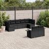 VidaXL Garden Lounge Set with Cushions 9 Pcs, Patio Sofas, Patio Furniture Set, Outdoor Furniture, Black 3252952