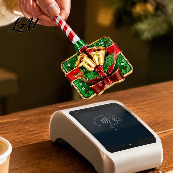 Christmas Character Payment Wand Wand Festive Credit Card Holder for Readers Reindeer Reader Accessory Snowman Snowflake Holiday Retail Accessory,