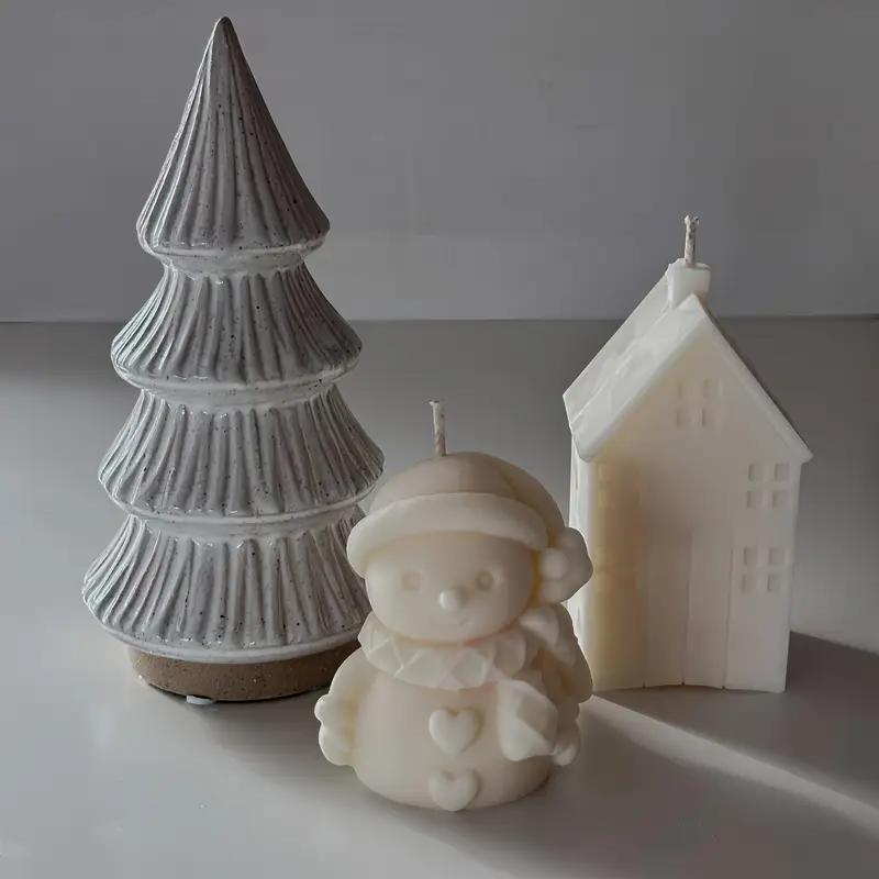 3D Christmas Snowman Silicone Mold Santa Craft Decor DIY Scented Candle Mould Resin Chocolate Cake Baking Supplies