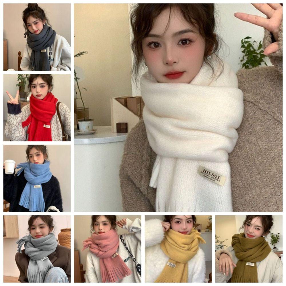 Plush Winter Cashmere Scarves Thicken Long Shawl Simple Winter Wool Scarf  Autumn Winter